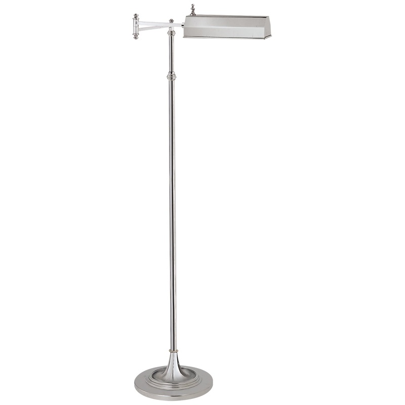 One Light Floor Lamp from the Dorchester Collection in Polished Nickel Finish by Visual Comfort Signature