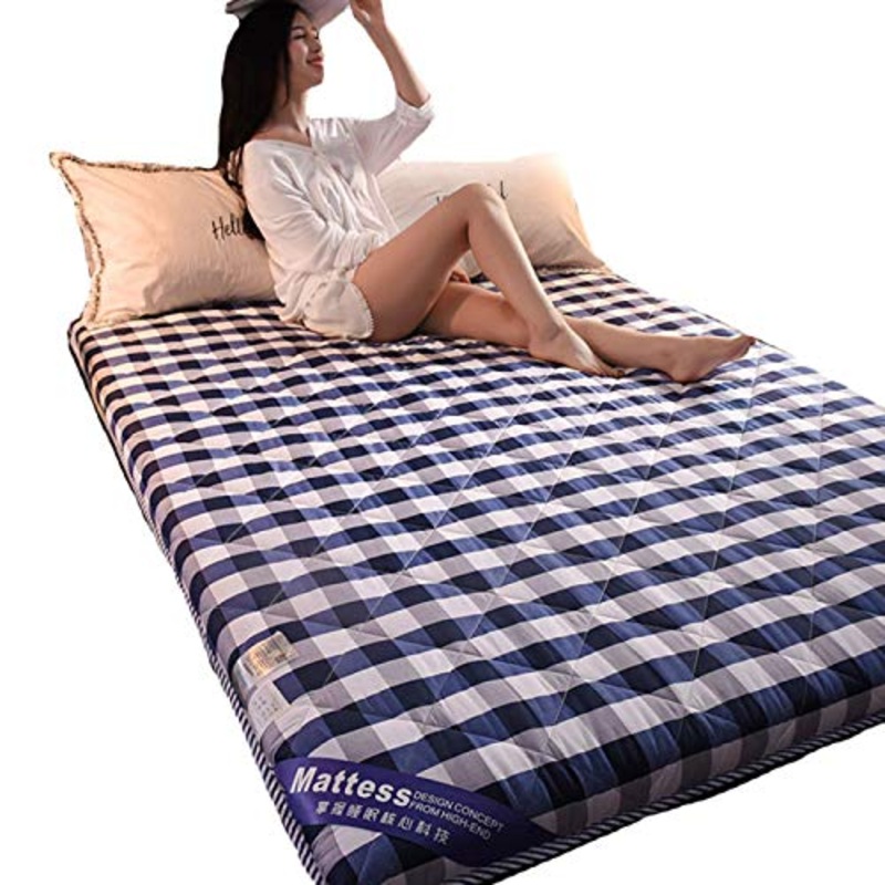 QXTT Materassi Letto Futon Materasso Futon Matrimoniale Pieghevole Giapponese Tradizionale Futon Tatami Ultra Morbido per Massaggi Esercizi di Yoga Campeggio Hotel,Blue-90 * 200cm