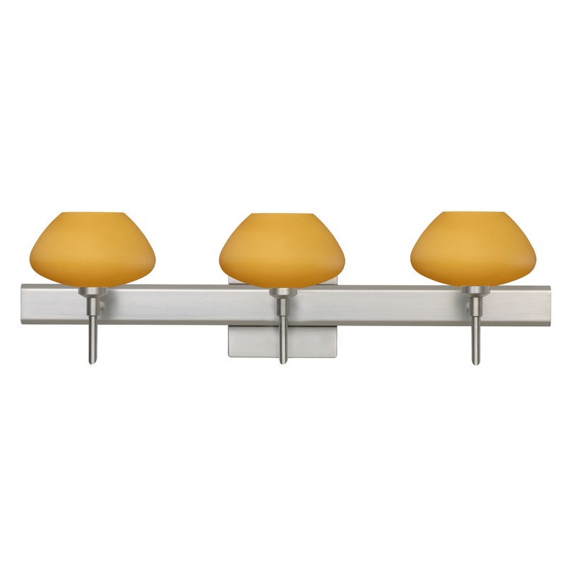 Three Light Wall Sconce from the Peri Collection in Satin Nickel Finish by Besa