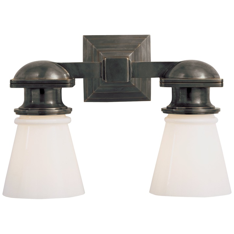 Two Light Wall Sconce from the Ny Subway Collection in Bronze Finish by Visual Comfort Signature