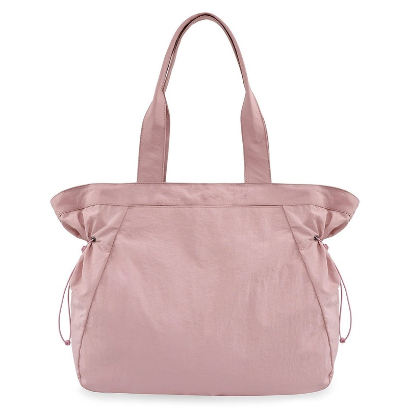 Water-Resistant Tote Bag with Drawstring Side-Cinch and Snap Closure – 18L Capacity Pink
