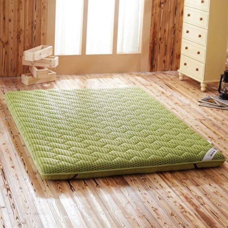 WSZGR Traspirante Materasso Futon,Addensare Tatami Dormire Tappetino Pieghevole Dormire Pad Giapponese Pavimento Lettino Letto Couch Verde 120x200cm/47x79inch