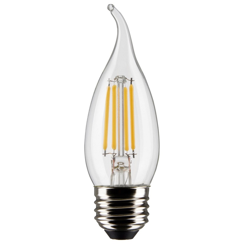 4 Watt CA10 LED – Clear – Medium Base – 5000K – 120 Volt – 2-Pack Light Bulb by Satco
