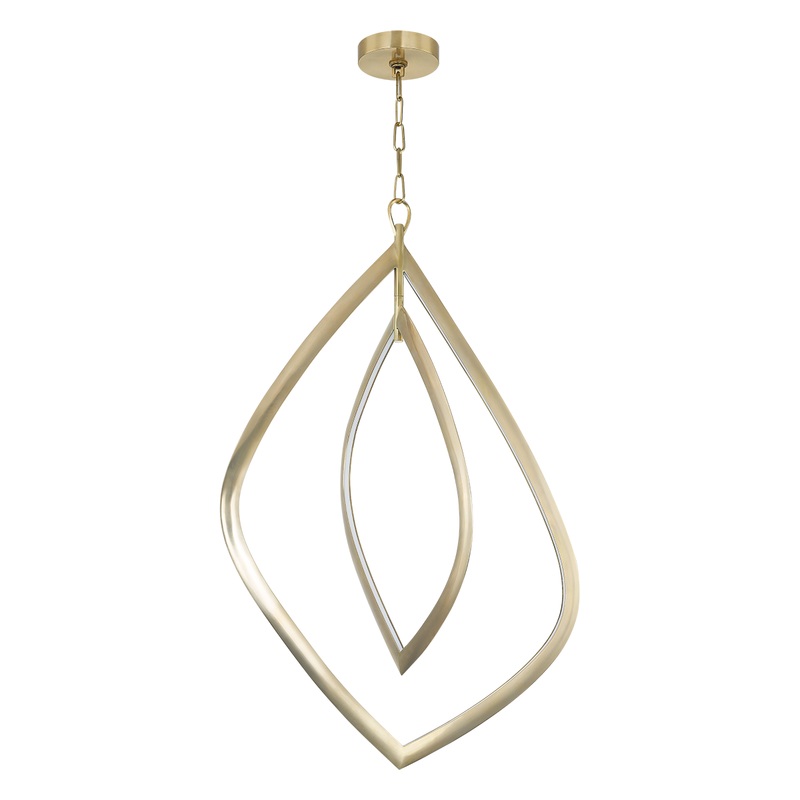 Arles 2-Light LED Chandelier Vintage Brass