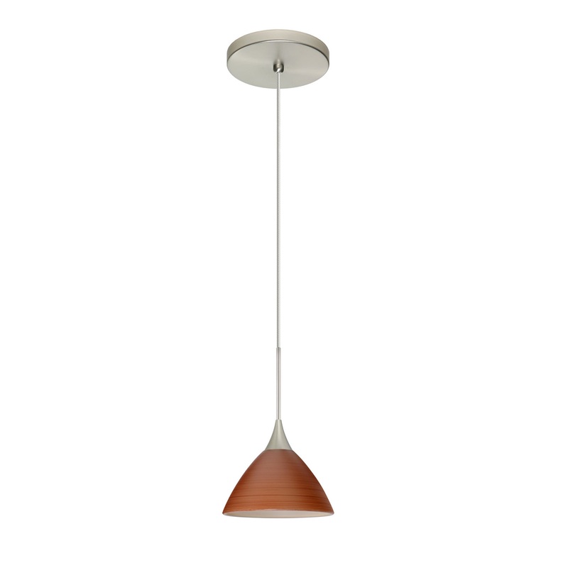 Besa 1XT-1743CH-LED-SN Domi One Light Pendant Satin Nickel