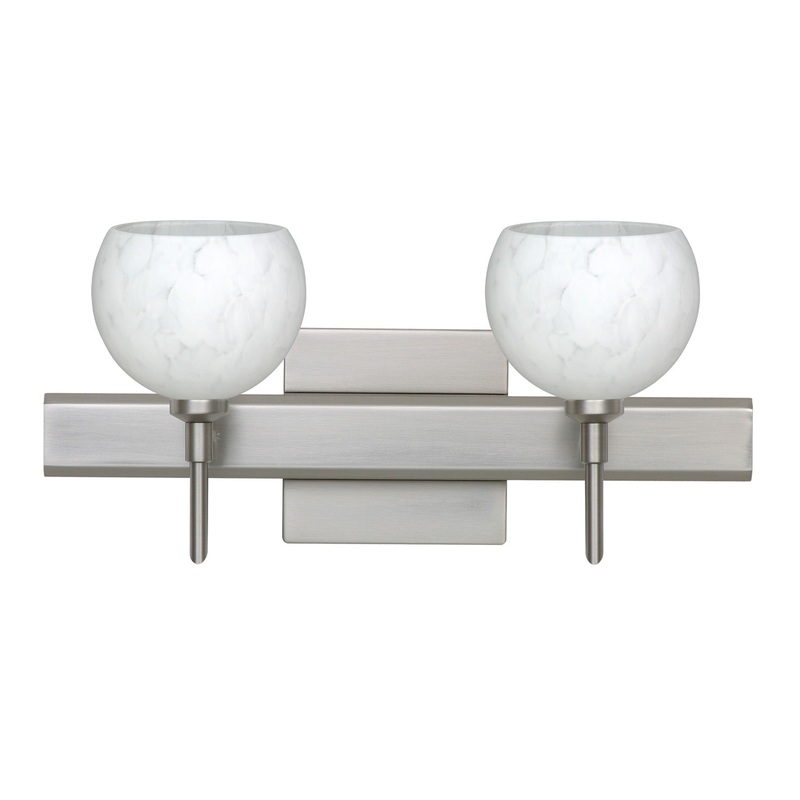 Besa 2SW-565819-SN-SQ Palla Two Light Wall Sconce Satin Nickel