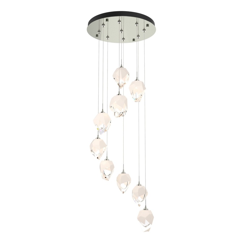 Chrysalis 9-Light Small Crystal Pendant Sterling White Crystal (WP)