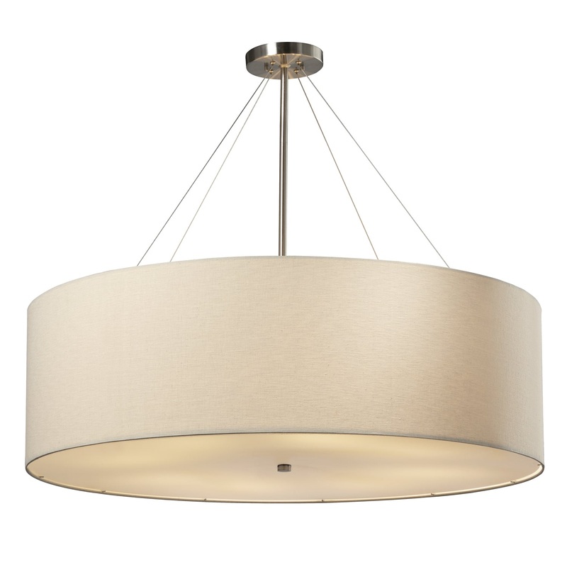 Eight Light Pendant from the Classic Collection in Brushed Nickel Finish by Justice Designs