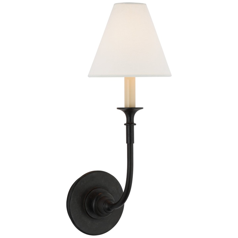 LED Wall Sconce from the Piaf Collection in Aged Iron Finish by Visual Comfort Signature