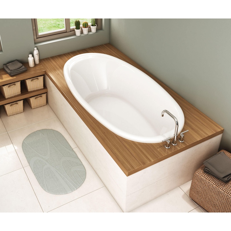 MAAX 106168-003-001-100 Saturna 7236 Acrylic Drop-in End Drain Whirlpool Bathtub in White