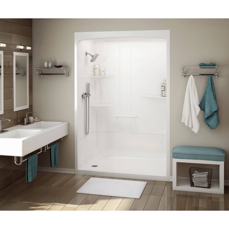 MAAX 107002-NR-000-001 ALLIA SHR-6034 Acrylic Alcove Right-Hand Drain One-Piece Shower in White