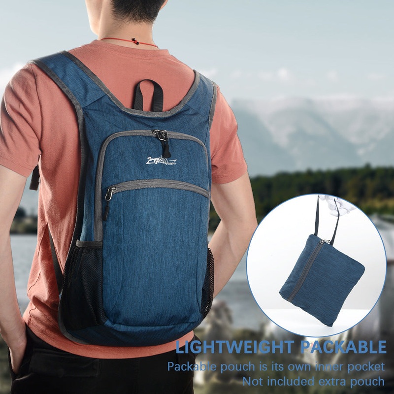 Navy Blue Ultra Lightweight Packable Backpack – Foldable Daypack for Hiking & Travel
