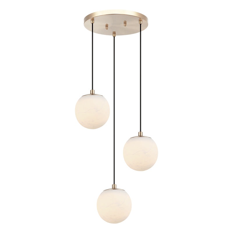 Nikini 3-Light Pendant Aged Gold Brass