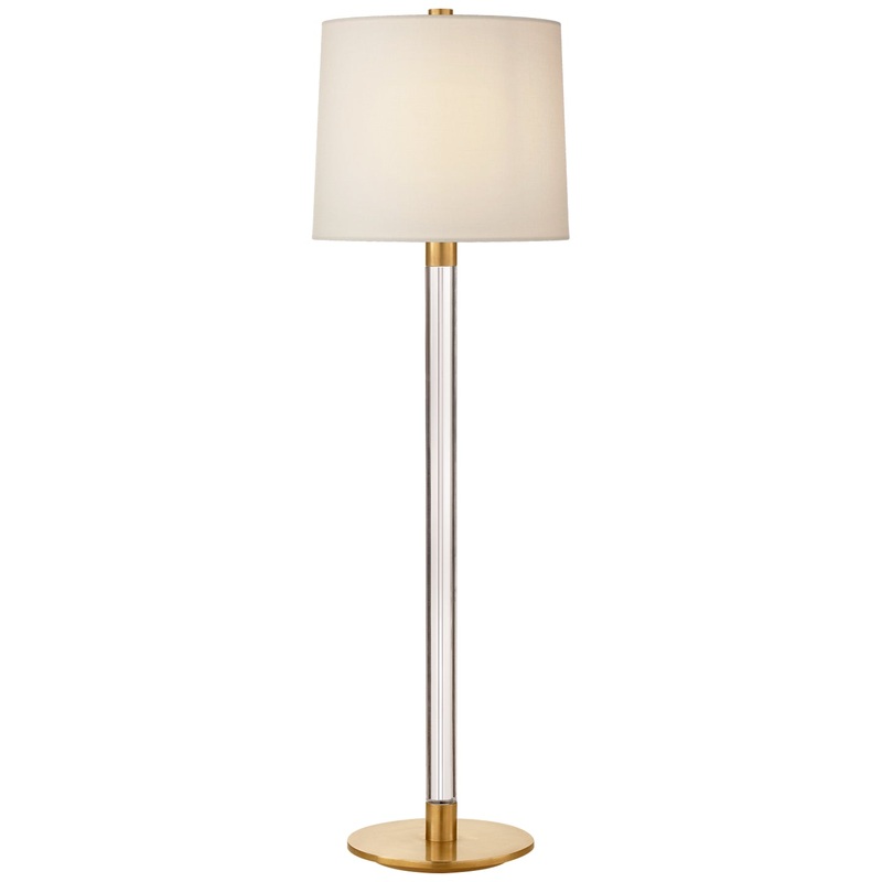 One Light Buffet Lamp from the Riga Collection in Crystal And Hand-Rubbed Antique Brass Finish by Visual Comfort Signature