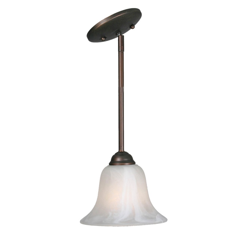 One Light Mini Pendant from the Multi-Family Collection in Rubbed Bronze Finish by Golden
