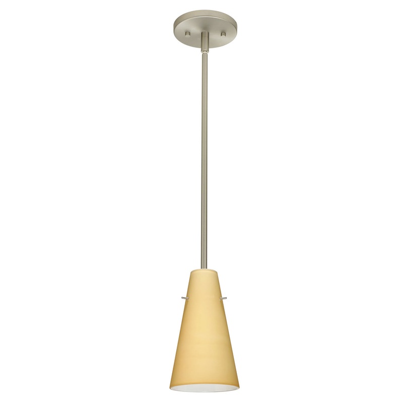 One Light Pendant from the Cierro Collection in Satin Nickel Finish by Besa