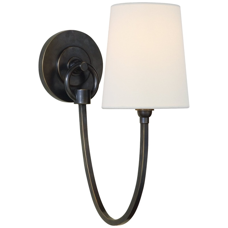 One Light Wall Sconce from the Reed Collection in Bronze Finish by Visual Comfort Signature