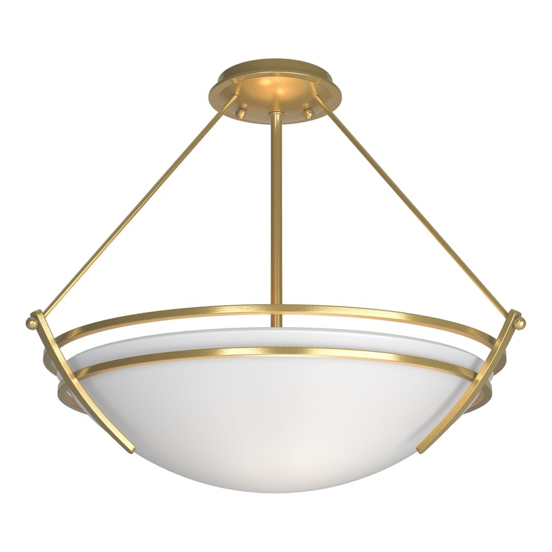 Presidio Tryne Semi-Flush Modern Brass Opal Glass (GG)