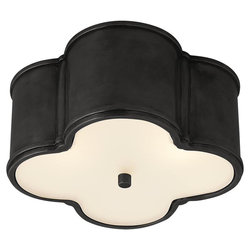 Two Light Flush Mount from the Basil Collection in Gun Metal Finish by Visual Comfort Signature