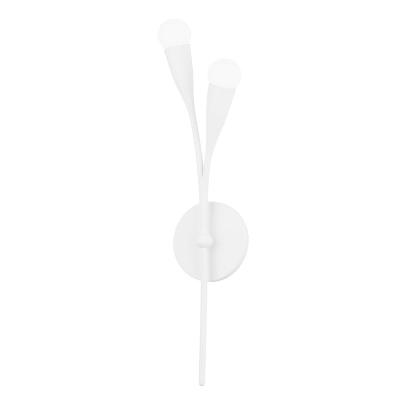 Two Light Wall Sconce from the Elsa Collection in Textured White Finish by Mitzi