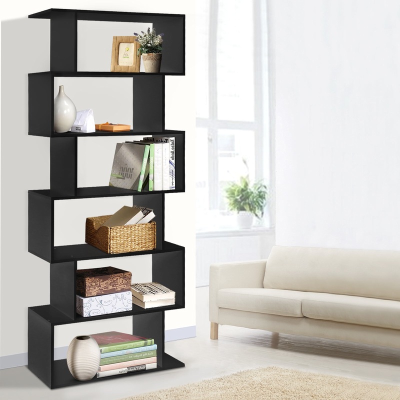 Artiss Bookshelf 6 Tiers – RIVA Black