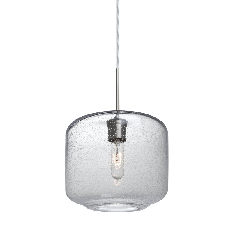 Besa 1JT-NILES10CL-SN Niles One Light Pendant Satin Nickel