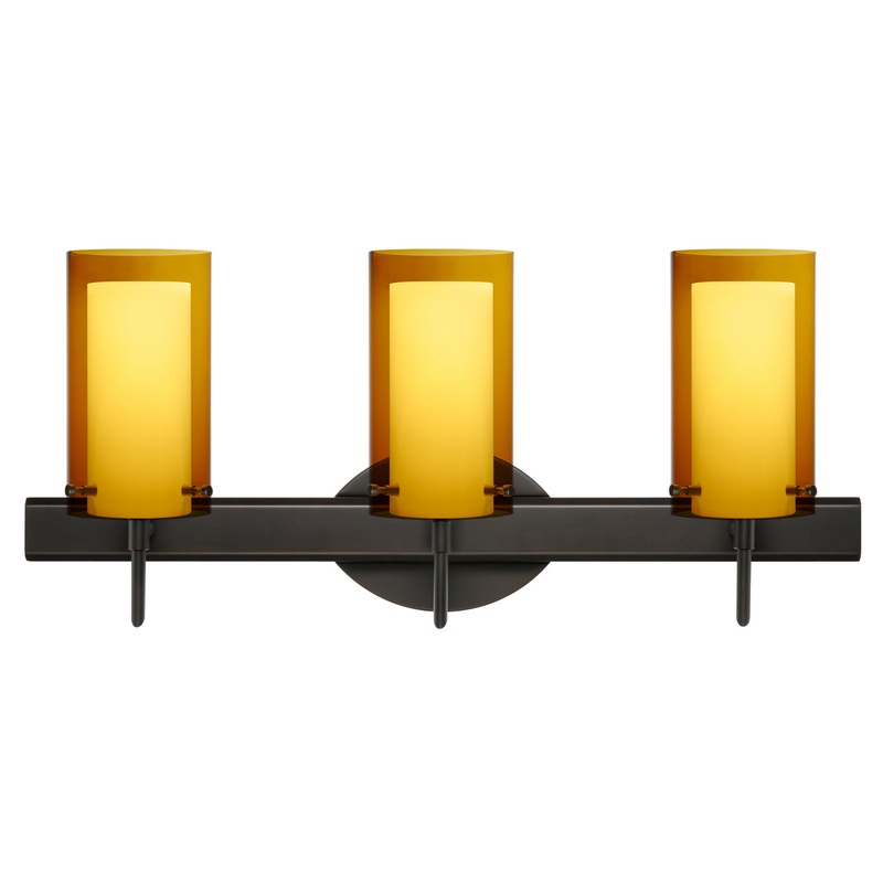 Besa 3SW-G44007-BR Pahu Three Light Wall Sconce Bronze
