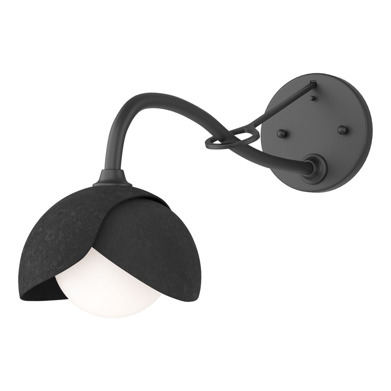 Brooklyn 1-Light Double Shade Long-Arm Sconce Black Black