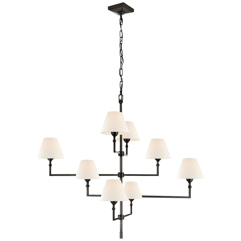 Eight Light Chandelier from the Jane Collection in Gun Metal Finish by Visual Comfort Signature