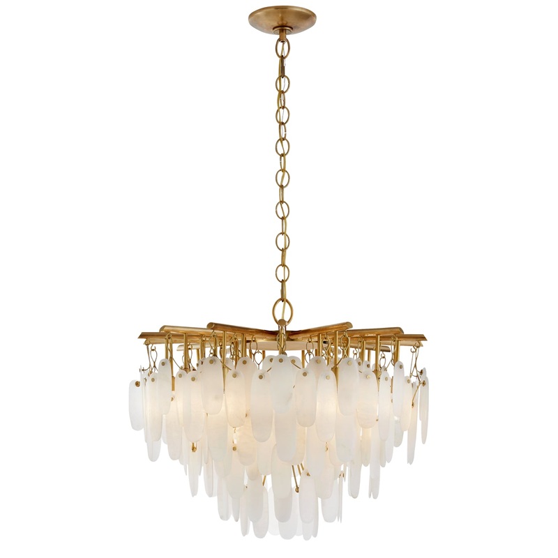 LED Chandelier from the Cora Collection in Antique-Burnished Brass Finish by Visual Comfort Signature