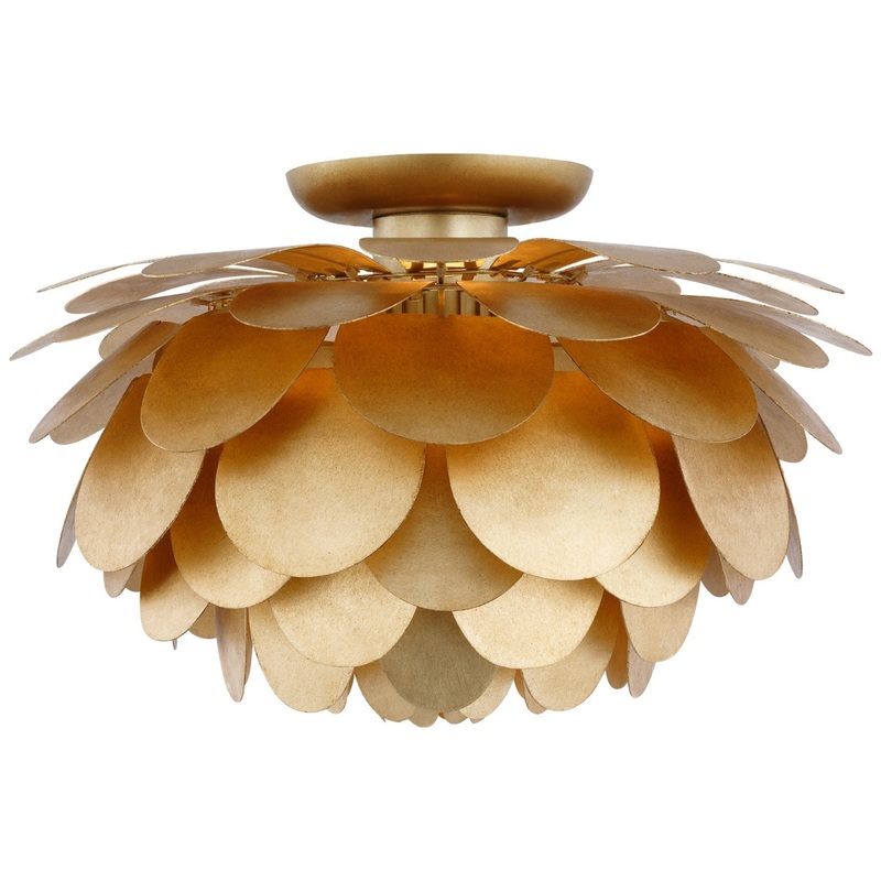 LED Flush Mount from the Cynara Collection in Gild Finish by Visual Comfort Signature