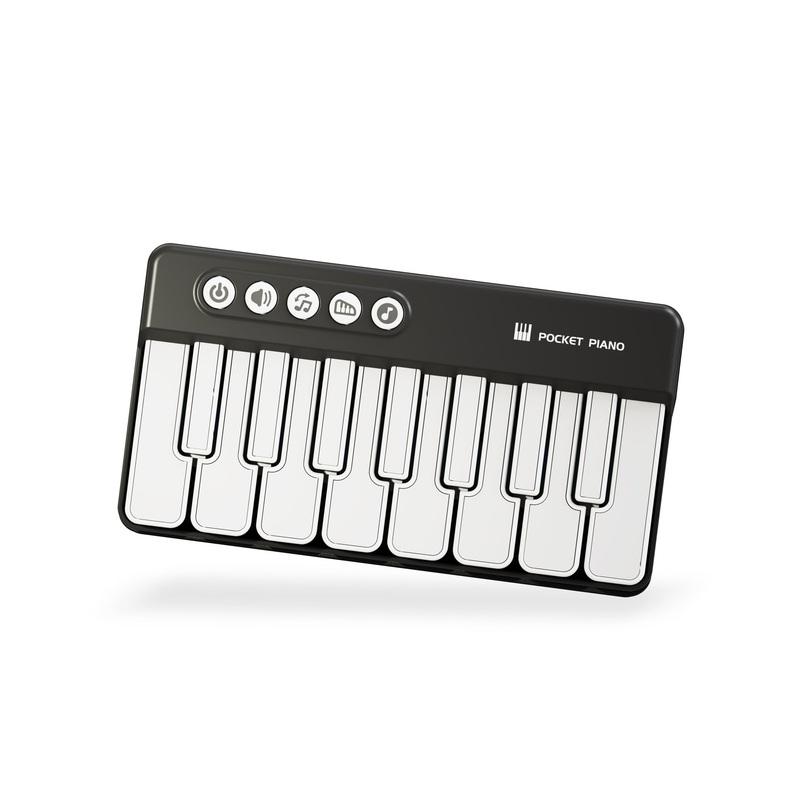 Mini Pocket Piano Electronic Keyboard – 17 Keys, Multiple Modes, LED Lights, Portable Musical Toy(black)
