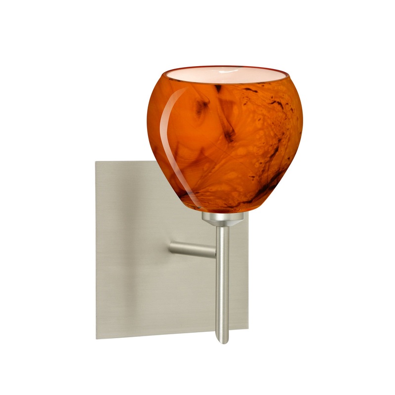 One Light Wall Sconce from the Tay Tay Collection in Satin Nickel Finish by Besa