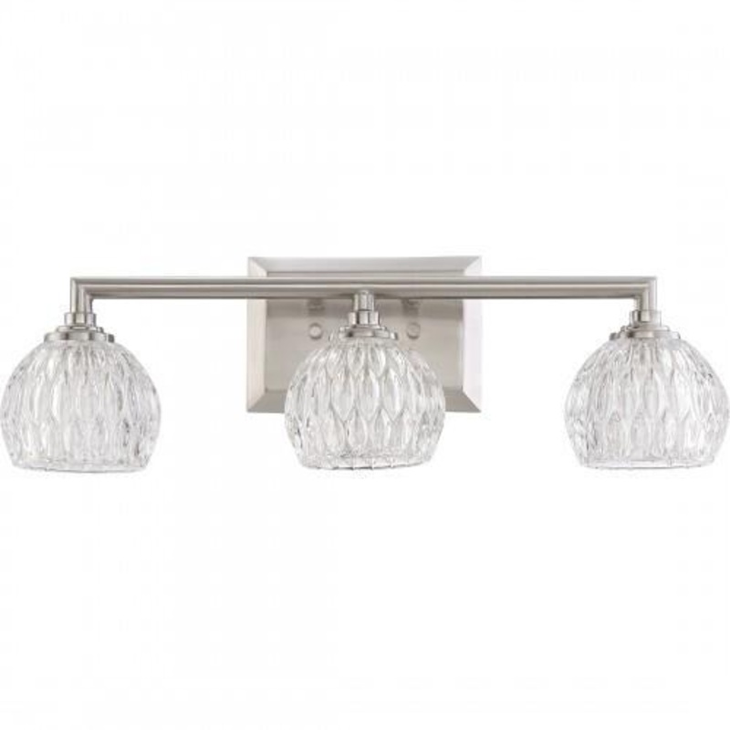 Quoizel PCSA8603BN Serena Vanity, 3-Light 180 Total Watts, Brushed Nickel (Showroom Display for Sale)