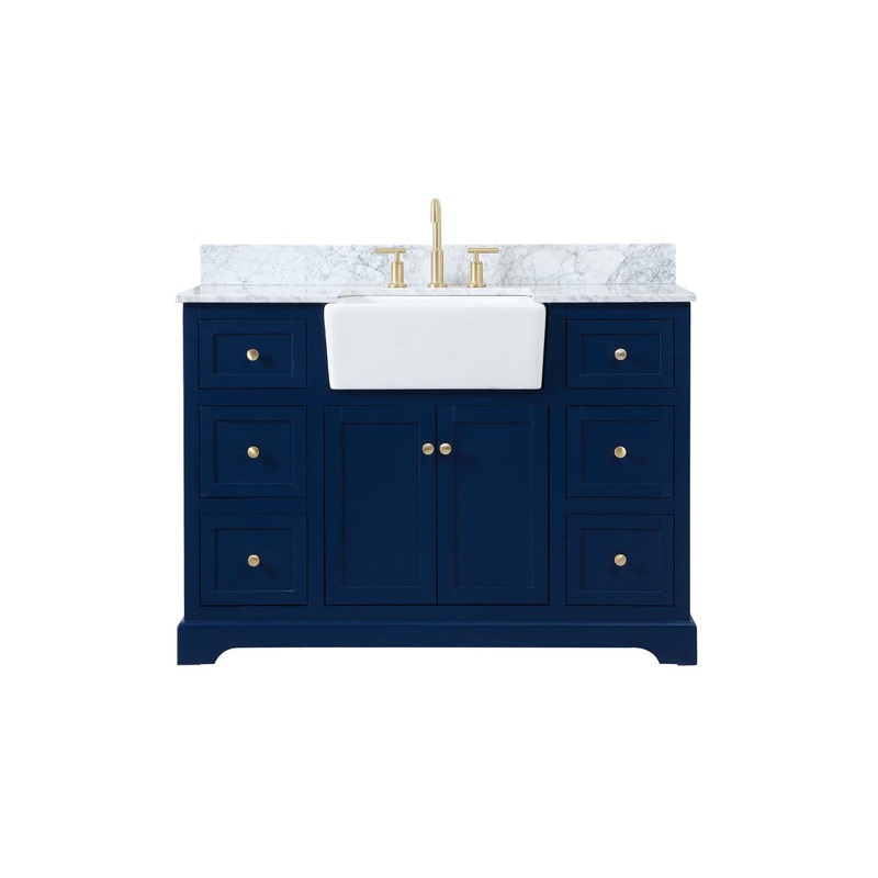 Single Bathroom Vanity from the Franklin Collection in Blue Finish by Elegant Lighting