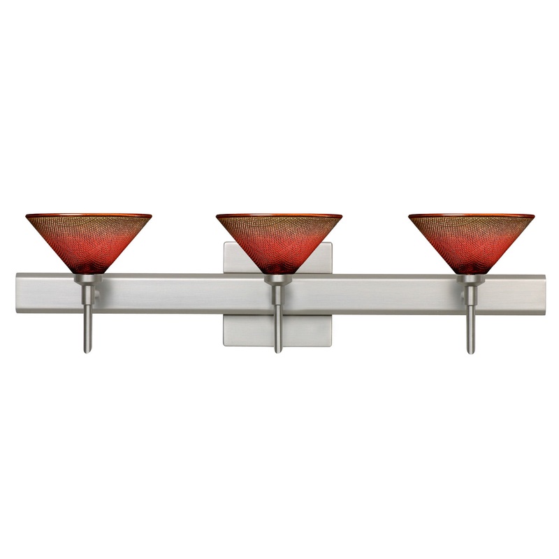 Three Light Wall Sconce from the Kona Collection in Satin Nickel Finish by Besa