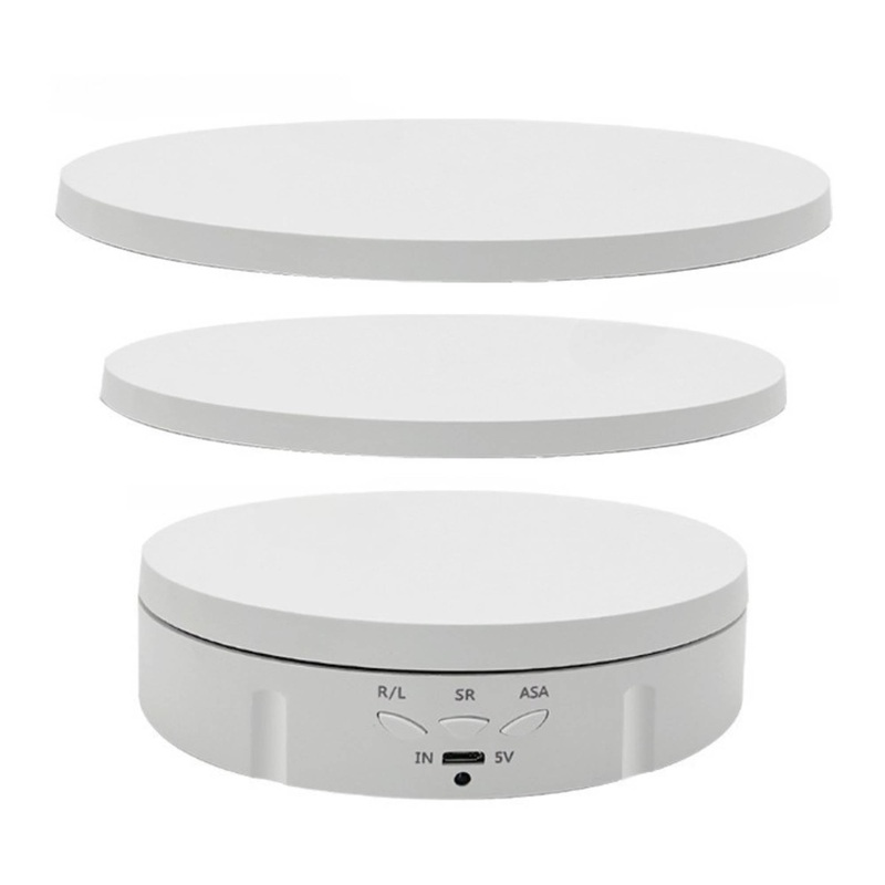 Tooleroo Electric 360 Rotating Product Display Stand White for Merchandise Video