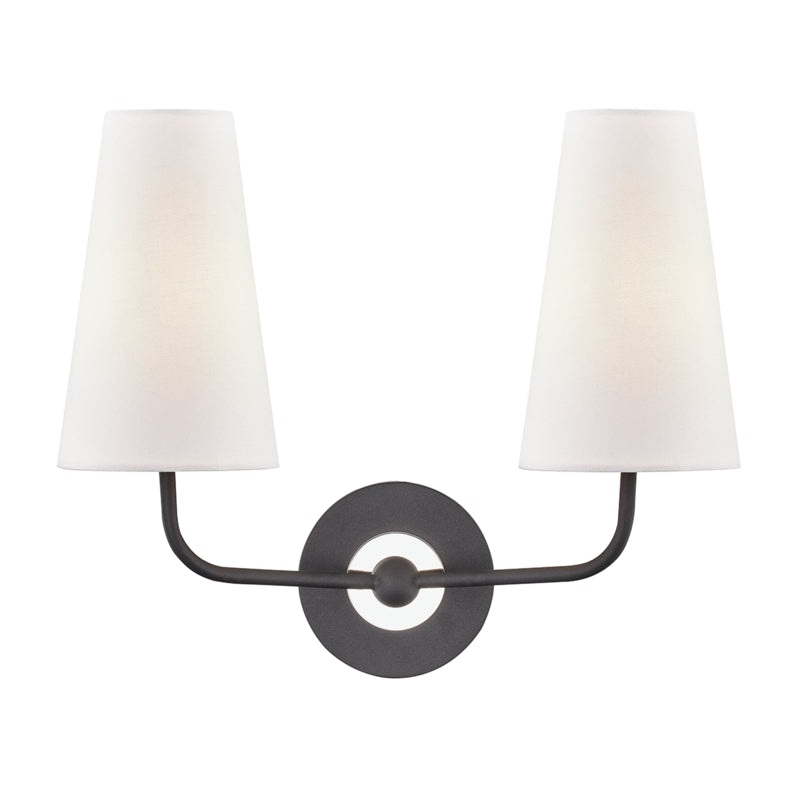 Two Light Wall Sconce from the Merri Collection in Polished Nickel/Black Finish by Mitzi