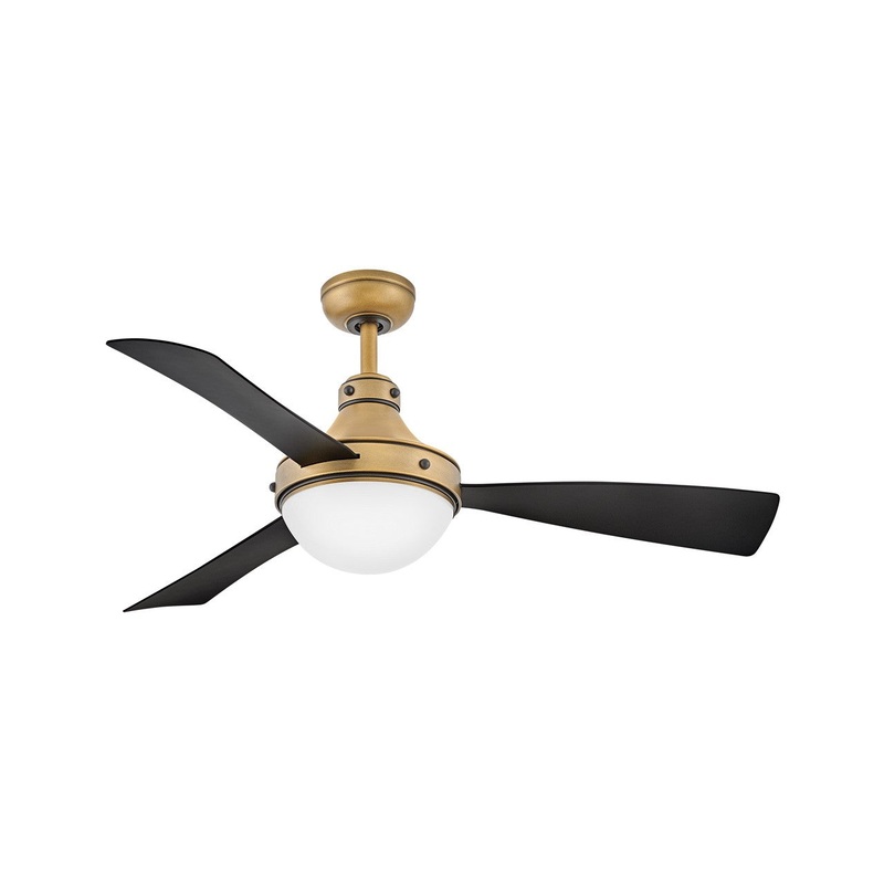 50″ LED Smart Fan from the Oliver Collection in Heritage Brass Finish by Hinkley