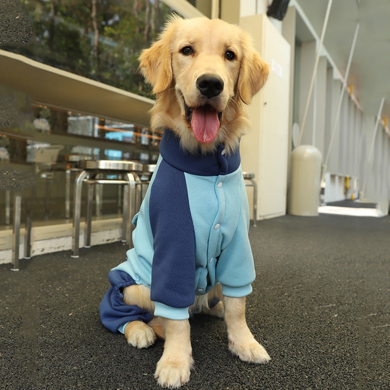 6XL Recommended 50-60 Pounds Blue Autumn-Winter Dog Hoodie for Medium to Large Breeds – Golden Retriever & Labrador