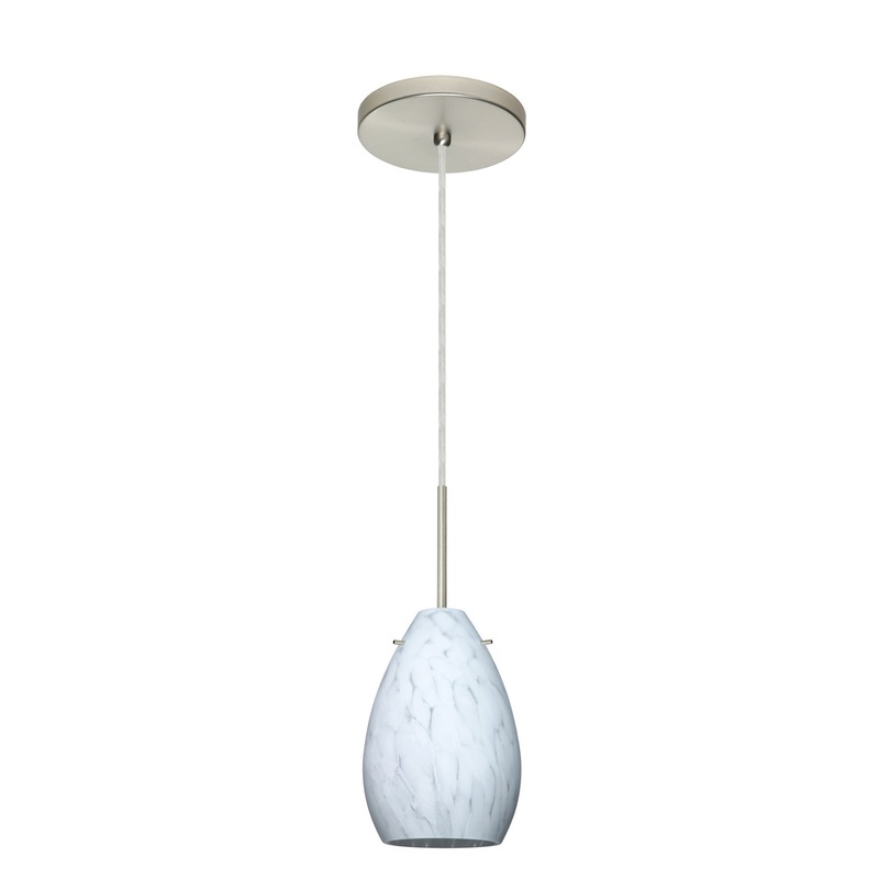 Besa 1BT-171319-HAL-SN Pera One Light Pendant Satin Nickel (Discontinued)