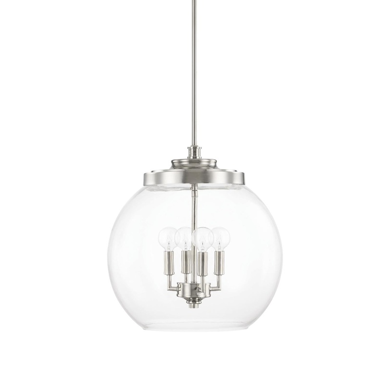 Capital Lighting 321142PN Mid Century 4 Light Pendant Polished Nickel