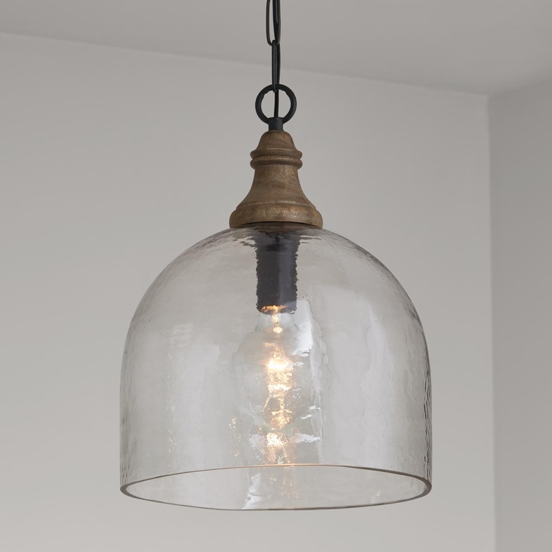 Capital Lighting 336011YP-485 Inglewood 1 Light Pendant Grey Wash and Dark Pewter