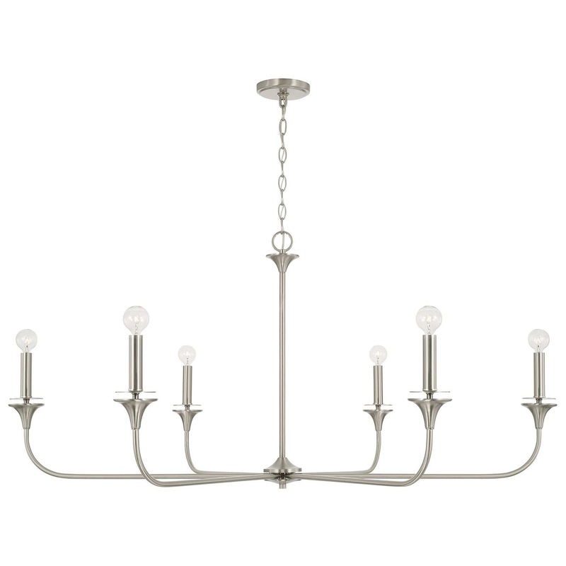 Capital Lighting 448961BN Presley 6 Light Chandelier Brushed Nickel