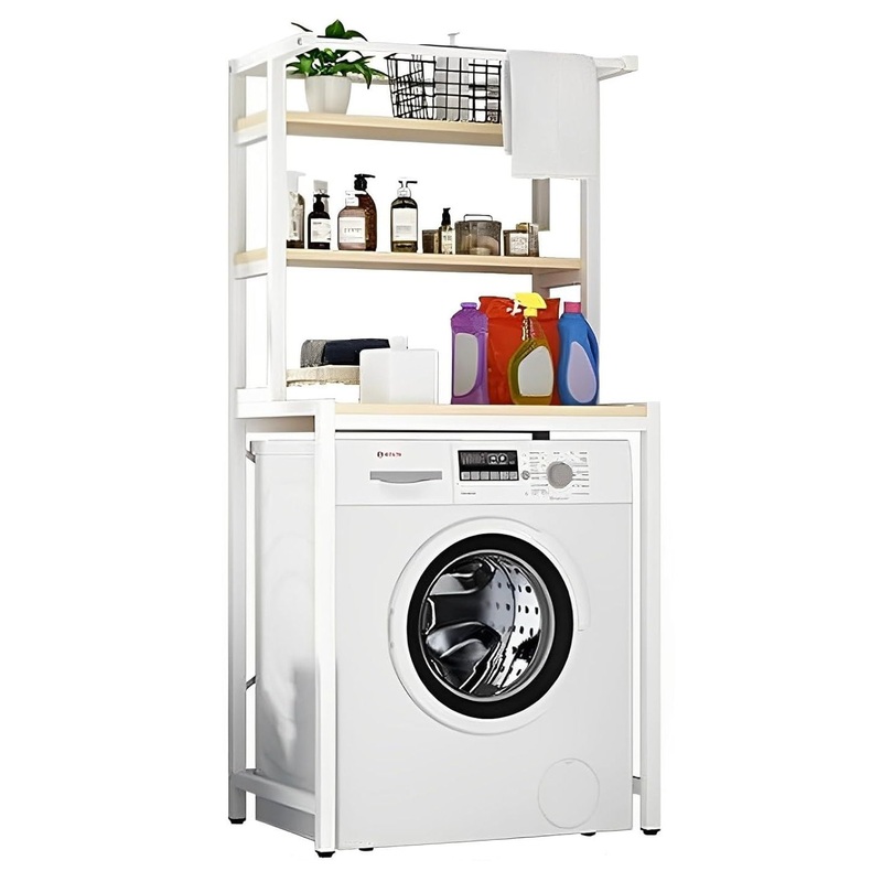 CARLA HOME 3-Tier Over Washing Machine Storage Rack Laundry Shelf Organizer for Bathroom or Toilet (White)