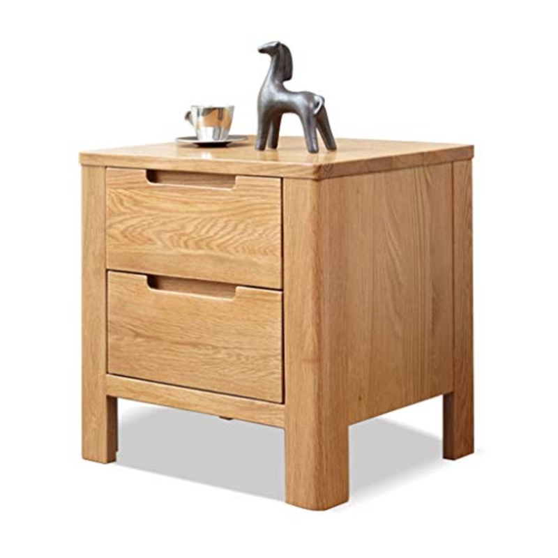 Com e cassettiere Comodino armadietto Comodino in Legno massello armadietto da Camera Armadio Basso da Soggiorno cassettiera Due cassetti Camera da Letto (Color : Wood Color, Size : 45 * 36 * 45cm)
