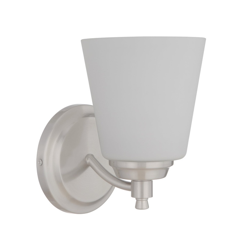Craftmade 50201-BNK-WG Tyler One Light Wall Sconce Brushed Polished Nickel (Discontinued)