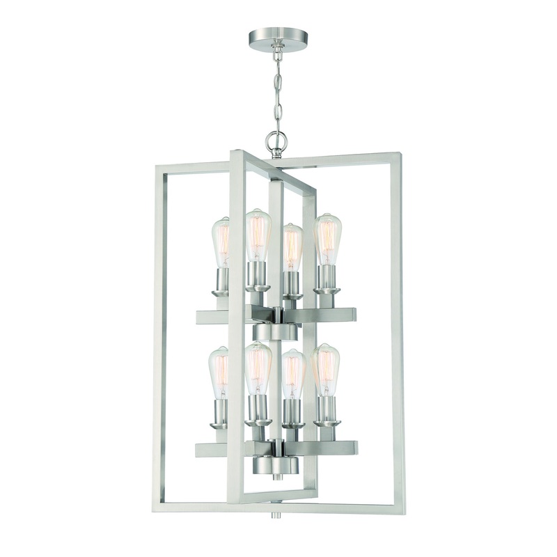 Craftmade 53138-BNK Chicago Eight Light Foyer Pendant Brushed Polished Nickel (Discontinued)