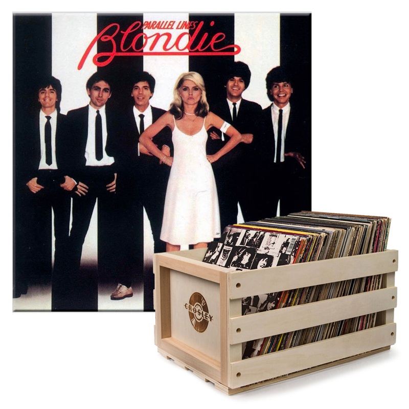Crosley Record Storage Crate & Blondie – Parallel Lines – Vinyl Album Bundle