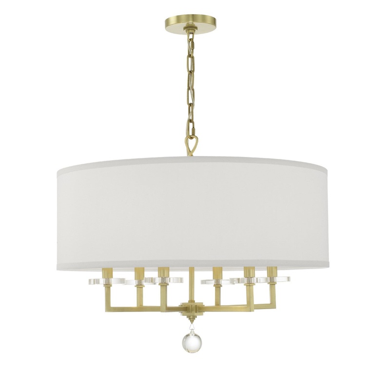 Crystorama 8116-AG Paxton Six Light Chandelier Aged Brass